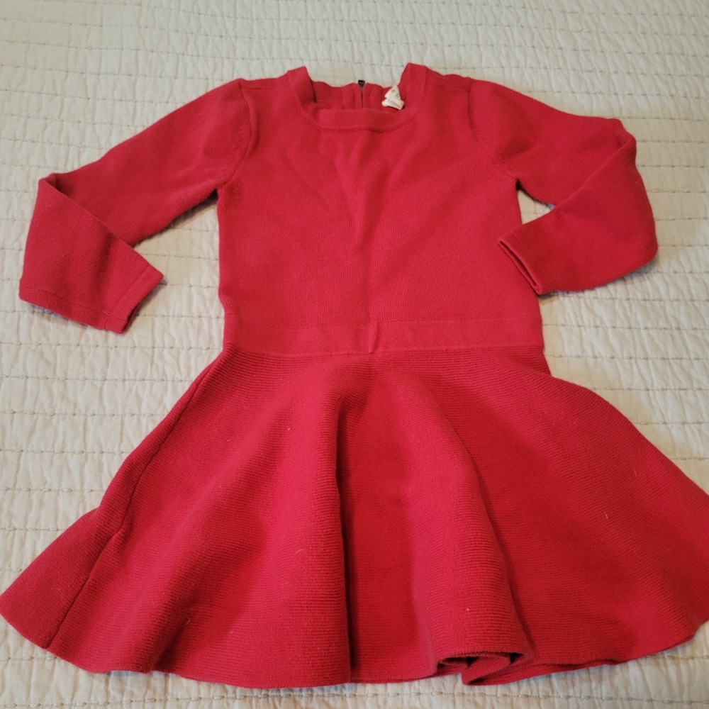 GAP Kids Size 2T Fit And Flare Red Long Sleeve Sweater Dress